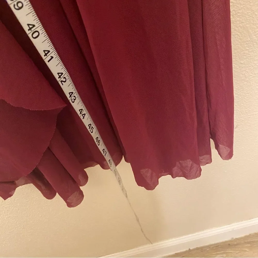 WEISSMAN Balera Dance Costume velvet red burgundy maxi Sequin Dress SQ9310 SA